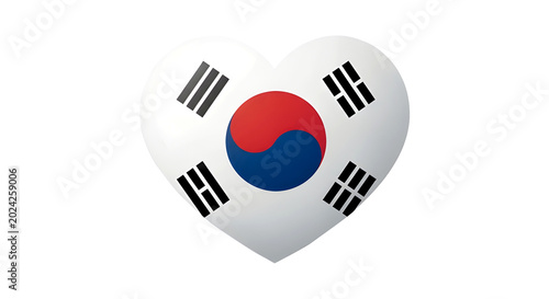 South Korea Flag Heart PNG — Ikon Hati Bendera Korea Selatan PNG