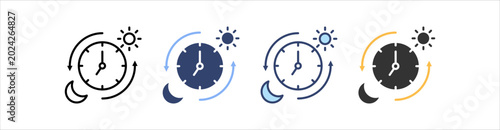 Time Zone Icon Set Multiple Style Collection