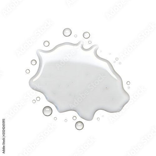 Water droplet splashing with bubbles