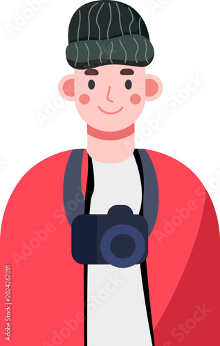 Photographer Visual Artist with DSLR Camera Avatar Character