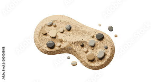 Canvas-taulu Zen sand garden illustration featuring smooth natural rocks on textured background for tranquil view