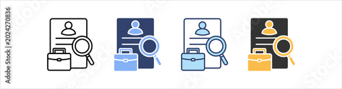 Job Description Icon Set Multiple Style Collection