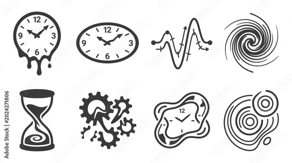Fototapeta premium Time and motion abstract symbols.