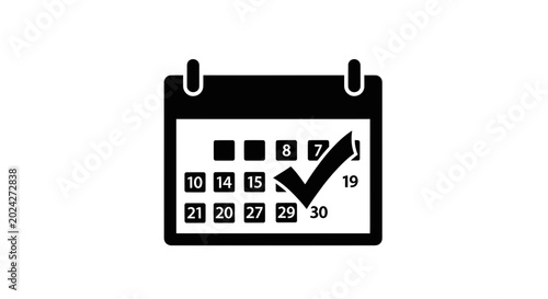 Foto Calendar Icon with Check Mark - Deadline, Appointment, Important Date Reminder
