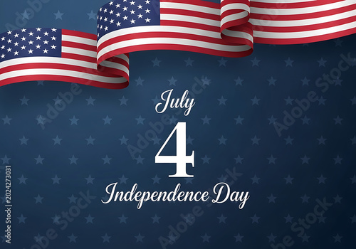 Independence Day USA Celebration Background with American Flag
