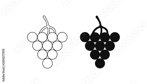 

A fresh bunch of ripe juicy purple grapes isolated on a white background makes a healthy sweet fruit dessert