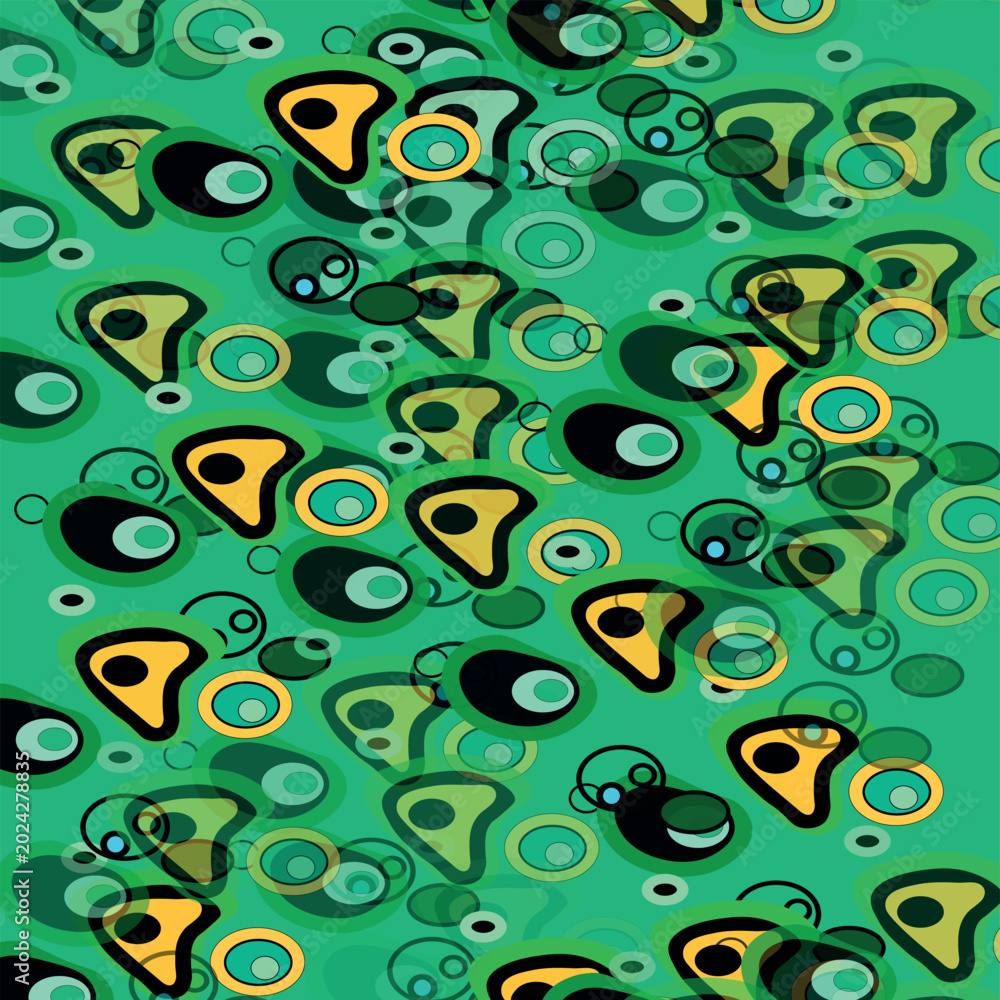 Fototapeta premium seamless abstract pattern with green and yellow circles texture for fabric and wallpaper