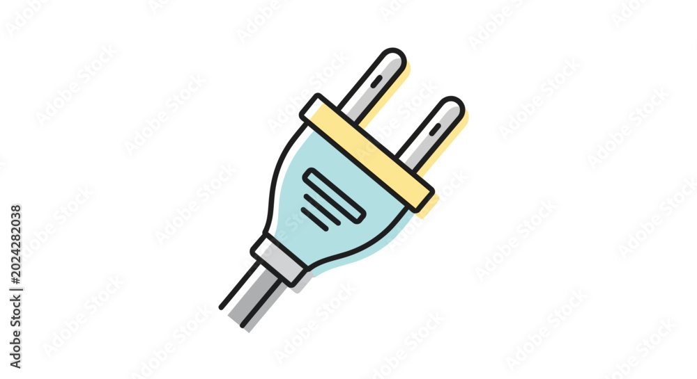Foto Electric plug with prongs inserted.