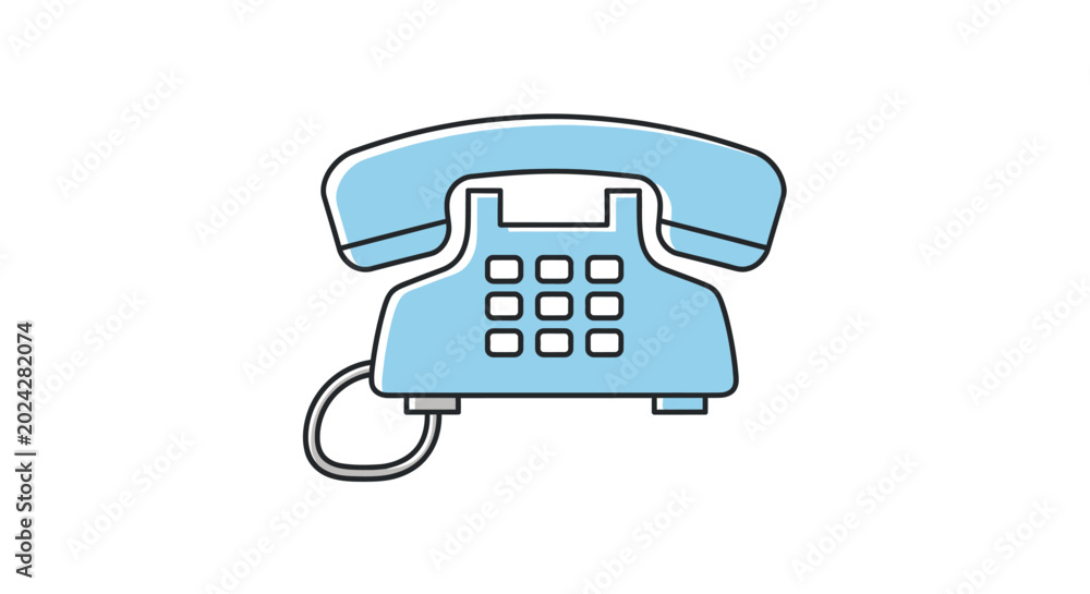 Φωτογραφία Vintage Blue Telephone Device Closeup.