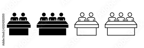 фотографія Council meeting vector icons set