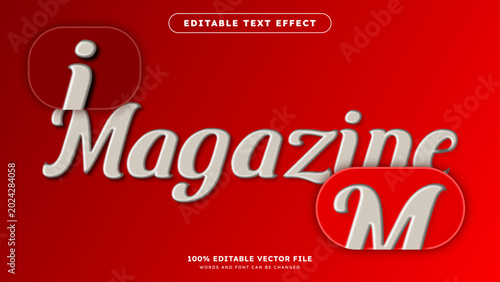 Text effect Magazine realistic embossed style template