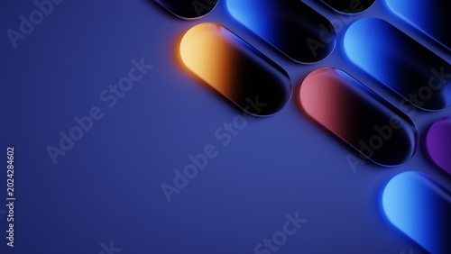 Colorful glass panels with a smooth glowing gradient and copy-space background