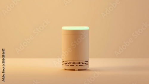 Air quality monitor for indoor home and office wellness tracking on clean white