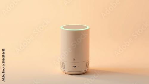 Minimalist air quality monitor styled for modern smart home aesthetic on white