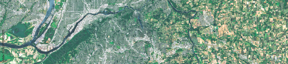 Fototapeta premium Portland USA on open data satellite image