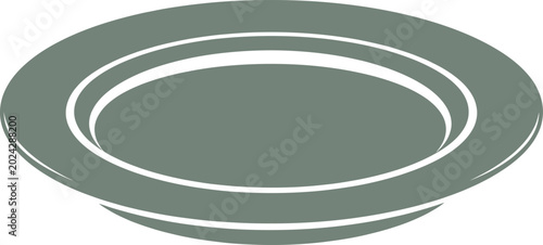 Round dinner plate silhouette shown from a side perspective