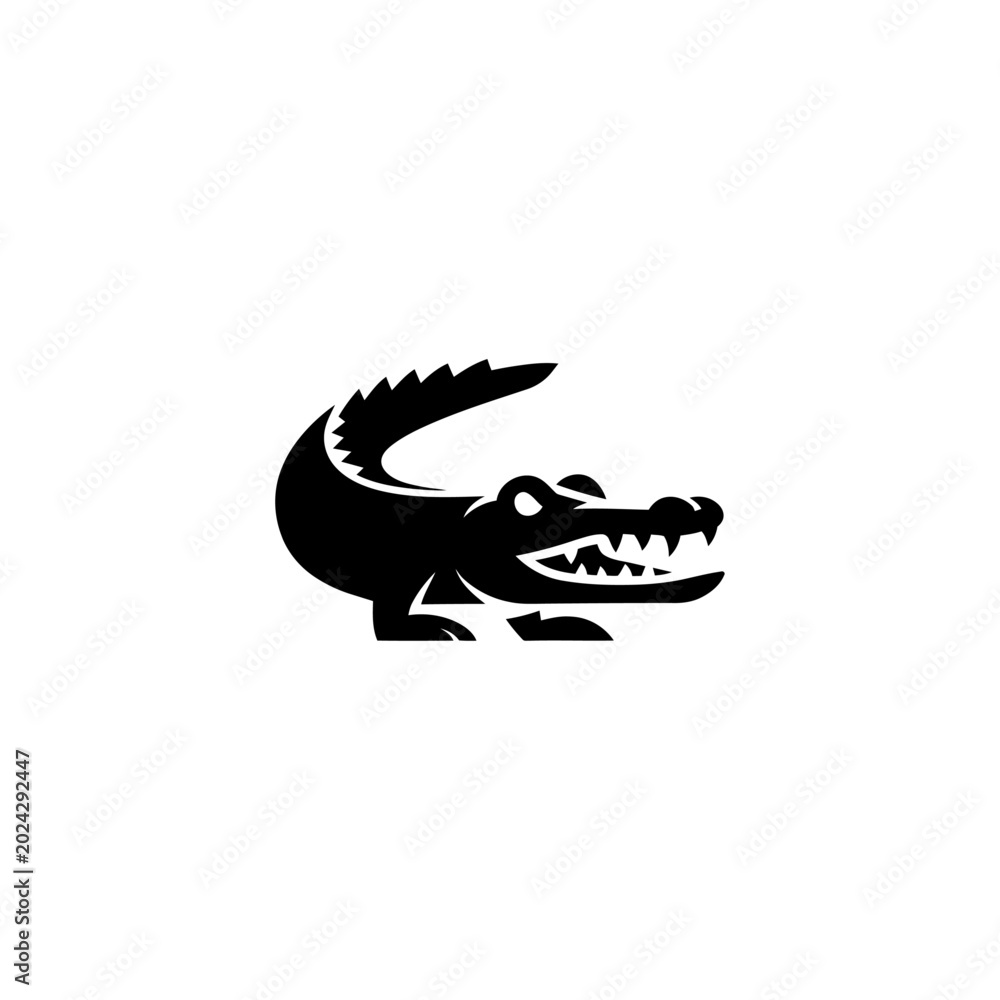 Obraz premium Minimalist crocodile mascot logo design