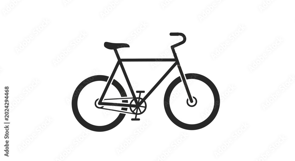 Obraz premium Bicycle, bike, vector icon, minimalist design, transportation symbol, cycling illustration