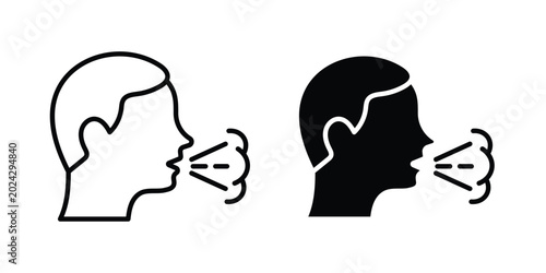 Bild auf Leinwand Cough icon illustration simple design elements