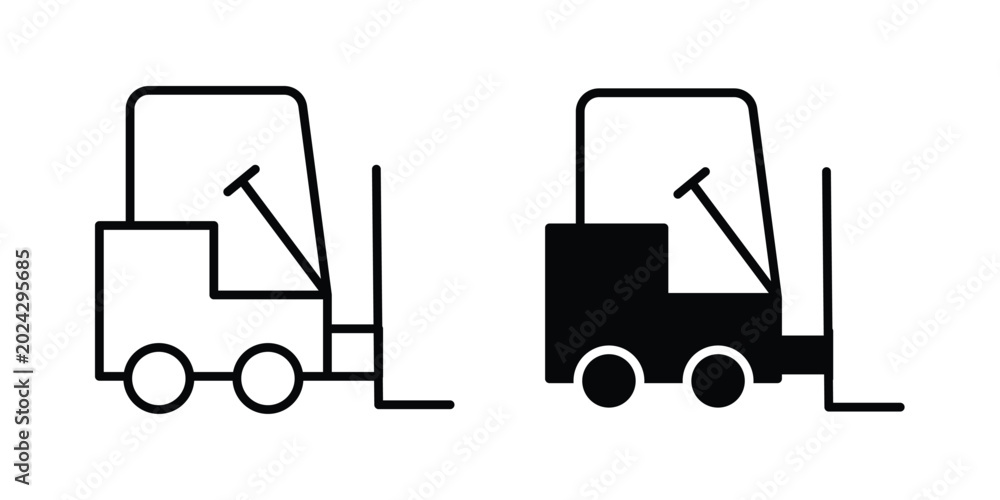 Fototapeta premium Forklift icon illustration simple design elements