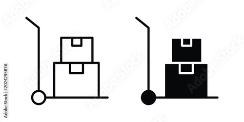 Quadro su tela Hand truck icon illustration simple design elements