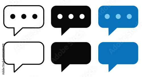 Schilderij op canvas Minimalist set of speech bubble icons for digital communication interfaces desig
