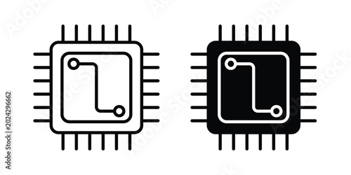 Foto Microchip icon illustration simple design elements
