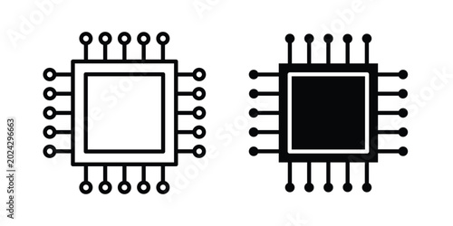 Tableau sur toile Microchip icon illustration simple design elements