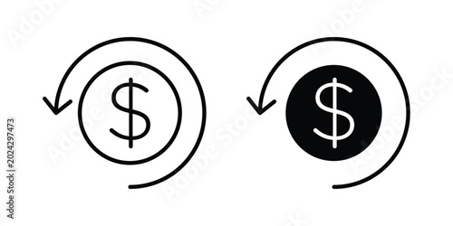 Cuadro en lienzo Refund icon illustration simple design elements