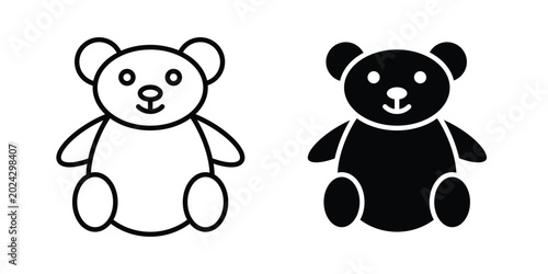 Canvas Print Teddy bear icon illustration simple design elements
