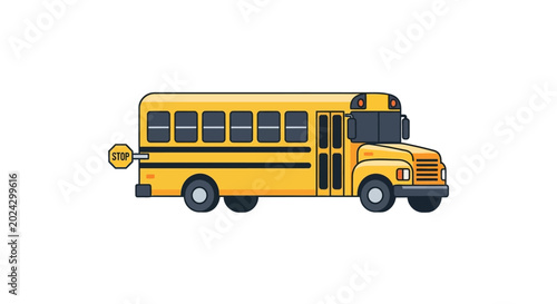 Tableau sur toile Yellow School Bus Side View.