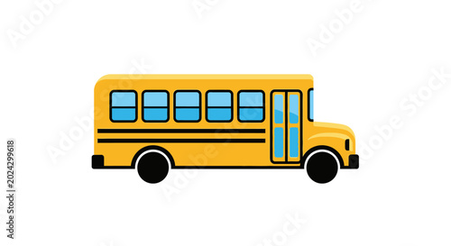 Tableau sur toile Yellow School Bus Side View.
