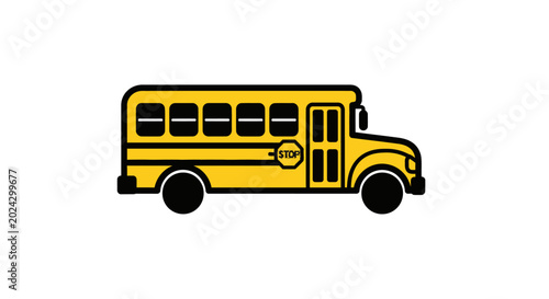 Fotografia Yellow School Bus Transportation Vehicle.