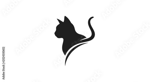 Schilderij op canvas Black silhouette of a cat head.