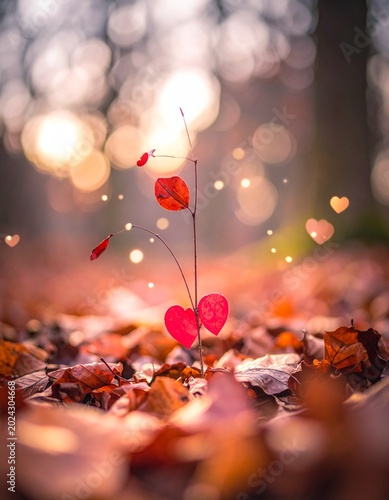 abstract background with hearts and flowers