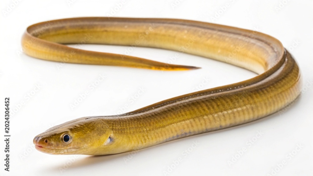 Obraz premium Isolated Pacific spaghetti eel on a solid white studio background