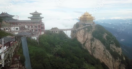 Laojun Mountain Temple Complex Above Clouds in Henan China in Laojun Mountain, Henan, China