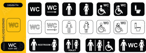 Tableau sur toile Toilet icon set