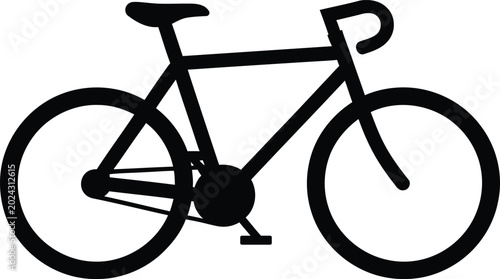Road bicycle silhouette isolated on white background vector