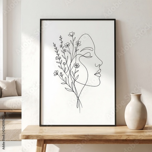 Minimal Face Line Art Poster