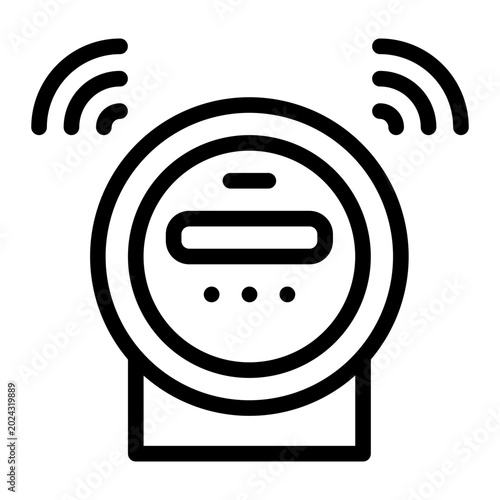 Smart electricity meter line icon