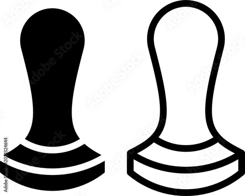 Tableau sur toile Espresso coffee tamper icon set