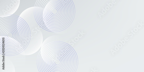 Minimal white abstract background with gradient circles and banners. Vector. Website template, certificate, cover and presentation.