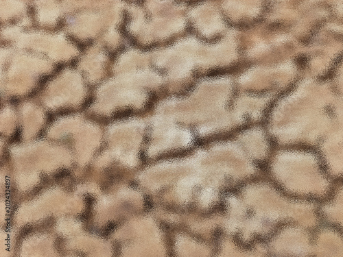 Fotografi A dry, cracked earth surface in an artistic abstract style, symbolizing drought and heat