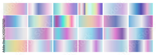 Holographic gradient background texture palette set
