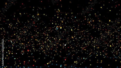 Abstract animated background of dots and lines