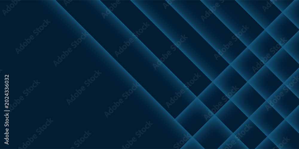 Obraz premium Abstract diagonal glowing lines on dark blue background. Modern banner template design. Overlap blue neon diagonal lines. Technology futuristic concept. Vector illustration