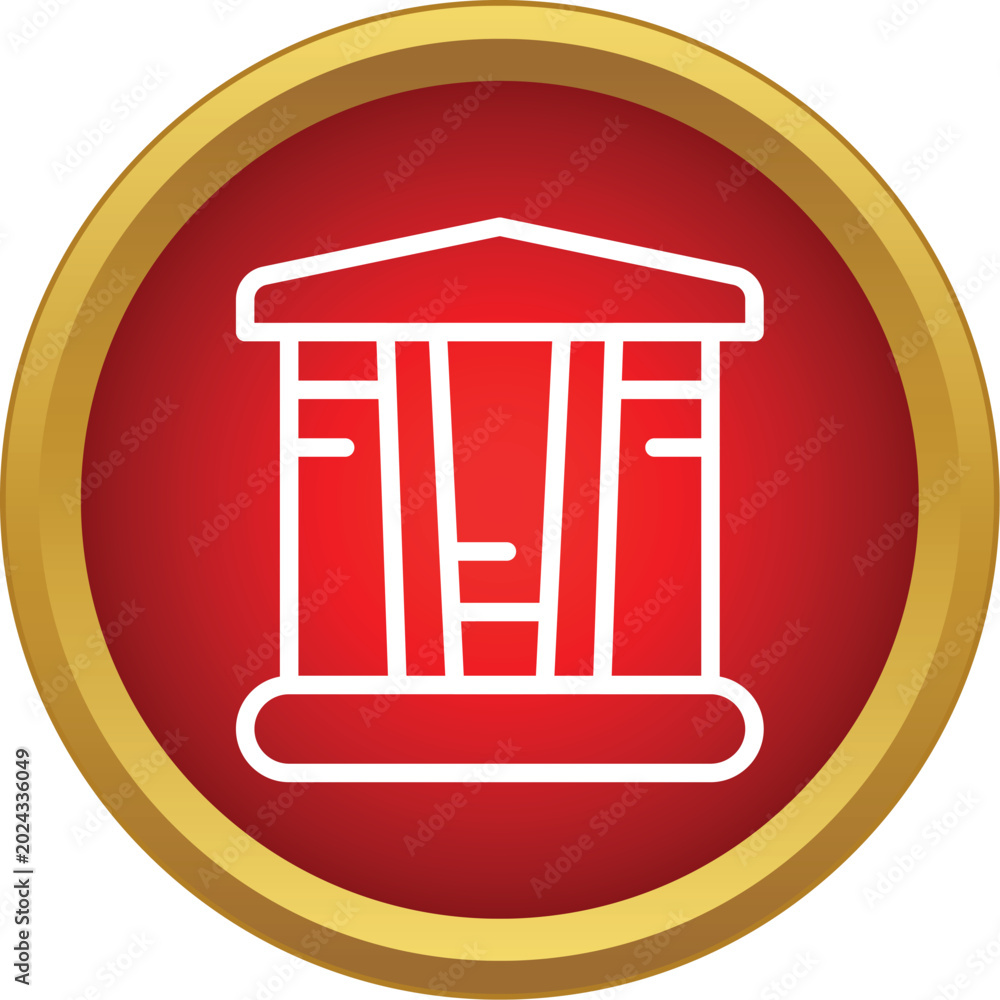 Fototapeta premium Greek temple icon symbolizing ancient history and classic architecture