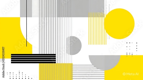 Modern Abstract Background Featuring Geometric Shapes in Yellow and Gray Tones