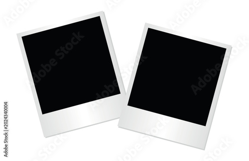 Bild auf Leinwand Dark empty instant photo frames placed diagonally on light background creating m